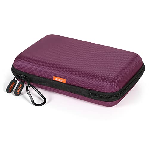 Deep Purple Carrying Case - GLCON Hard Storage Case Electronics Organizer Tech Pouch for Hard Drive, Power Bank, Cell Phone, Charger Enclosure - Portable Travel Pouch Bag with Carabiner