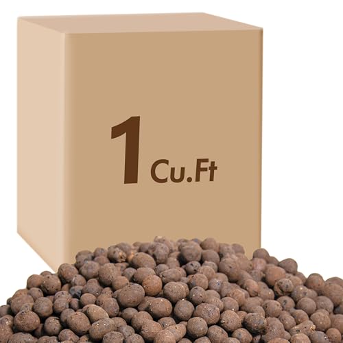 D'vine Dev Ceramic Planter Filler Balls 1 Cu. Ft, Expanded Porous Clay Pebbles Beads for Hydroponic, Gardening, Orchids, 97-F-4
