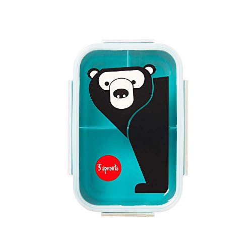 3 Sprouts Lunch Bento Box – 3 Compartment Lunchbox Container for Kids, Bear