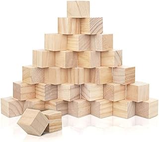 Wooden Cubes, 200PCS Natural Wooden Blocks Wooden Ornament, Pine Wood Craft Cubes for for DIY Stamps, Kids Arts and Craft & Number Projects, Educational Toys, Gifts 1cm,2cm