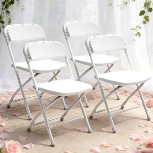 YLGJ&TIDY Plastic Folding Chair Set, Heavy Duty Stackable...