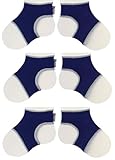 Sock Ons Clever Little Things That Keep Baby 3 Pack - Navy, 0-6 Months