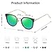 SOJOS Fashion Round Polarized Sunglasses for Women UV400 Mirrored Lens SJ1057 with Gold Frame/Green Mirrored Lens