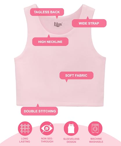 Image of Lilax Girls' Double Lined Sleeveless Basic Crop Tank Top