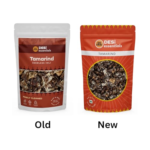 Image of GO DESi Seedless Tamarind Slab, 500 grams, Imli, 100% Clean and Fresh, Soft and Delicious, 2 x 250 g (Pack of 2)
