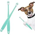 cobee 360 Degree Cat Dog Toothbrush, 2 Pieces Cat Silicone  Toothbrushes with Storage Box Puppy Manual Tooth Brush Pet Tooth Cleaning Kit (2 Pcs Blue)