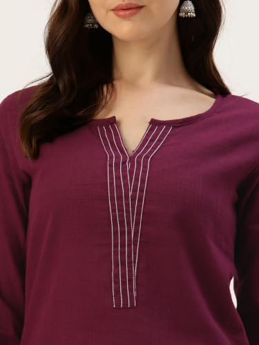 Image of Elegant Short Kurti for Women - 3 /4 Sleeves | Round Neck | (S to XXL)