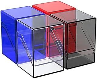 4 Pack Card Deck Cases, Trading Card Storage Boxes Acrylic Card Holder Cases, Deck Storage Box Hold 400+ Sleeved Cards Fit for Sport Cards, MTG and YuGiOh (4 Colors)