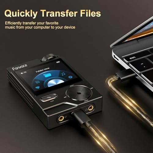 Image of HiFi MP3 Player, Lossless DSD High-Resolution Digital Audio Music Player, Portable DAC FLAC Audio Player, 192Khz /24bit, 64GB Portable Audio Player, Support up to 256GB (Black)