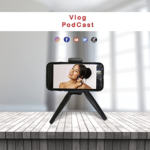 Tripé compacto/Grip de mão para celular com cabeça giratória 360° e altura de 19,5 cm