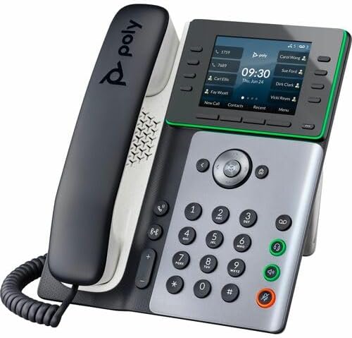 Poly Edge E320 IP Phone – Corded – Corded – Bluetooth – Desktop, Wall Mountable – Black – VoIP – 2 x Network (RJ-45) – PoE Ports