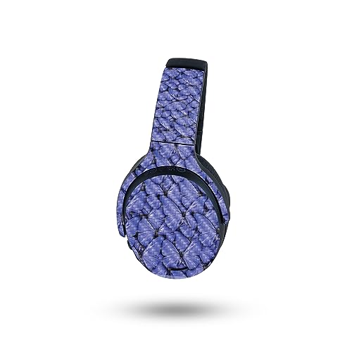Image of MightySkins Carbon Fiber Skin Compatible with Skullcandy Crusher ANC 2 - Blue Butterflies | Protective, Durable Textured Carbon Fiber Finish | Easy to Apply