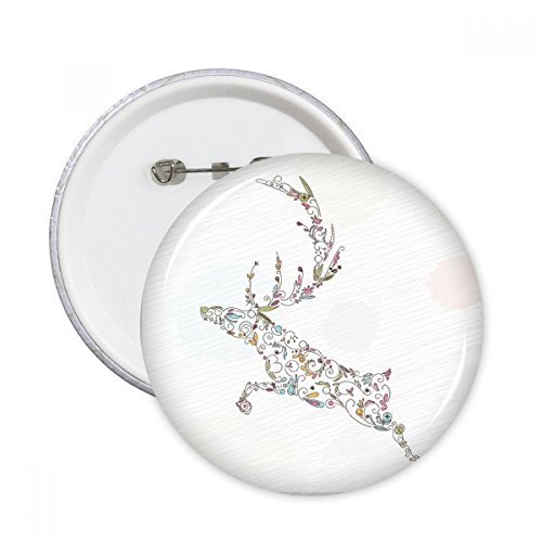 Badge Renne de Noël usine rond 5pcs S broche pour vêtement