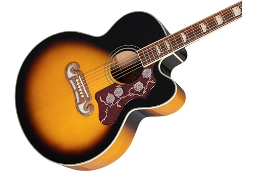 Epiphone J200 EC Studio Acoustic Electric Guitar - Vintage Sunburst for Beginners and Intermediate Players - Stage Ready - Solid Top - 400W
| Epiphone J200 EC Studio Acoustic Electric Guitar - Vintage Sunburst - Perfect for Live Performances and Hom