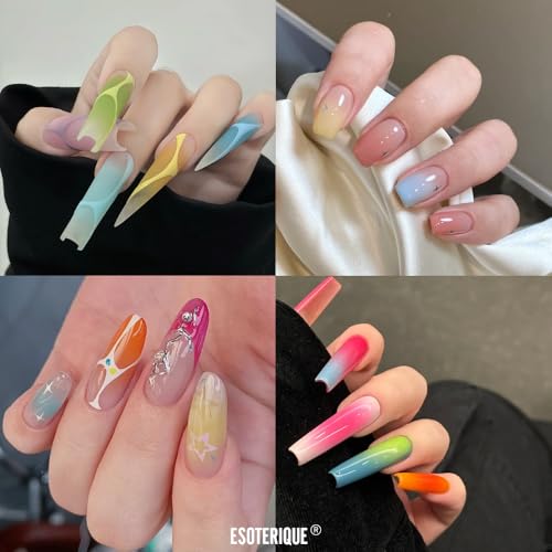 Set de esmaltes en gel de 9 colores con esponjas y plantillas miniatura 6