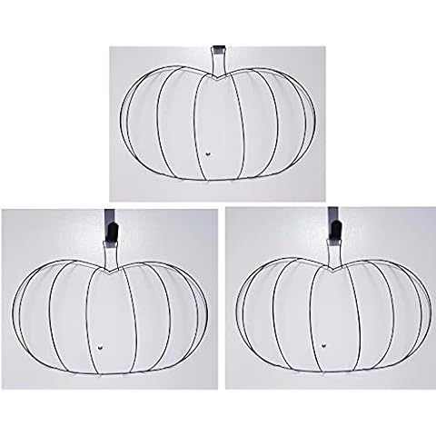 Floral Garden (Set of3) HT 3D Metal Pumpkin Wreath Form-Frame, Halloween-Craft-Projects, Wire Wreath-Frame-Form, Pumpkin-Wreath-Form13x17.625-in.-Bonus-Items-Halloween-Colors-Metallic-Chenille-Stems Cover