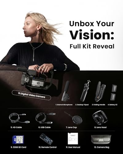 5K Video Camera Camcorder 64MP Cameras for Filming with 3 270 Rotatable Touch Screen 16X - image 8