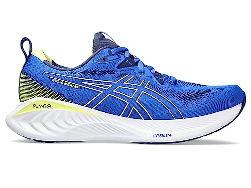 ASICS Tênis de corrida masculino Gel-Cumulus 25, Azul ilusão/amarelo brilhante, 38