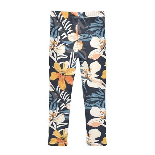 Flower Blossom Pattern Girls Leggings Soft Stretch Workout Yoga Dance Pants for Kids Casual Tights2