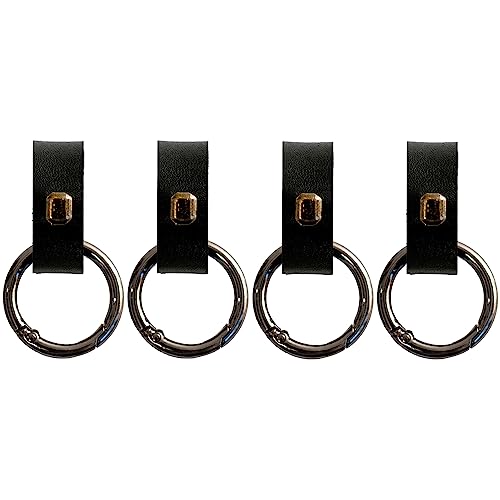Sanlykate 4 Pack Leather Belt Keepers + 4 Key Ring Loop Buckle for under 1.3