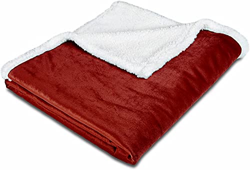 Image of Petslover Blanket for Dogs Cats, Warm Flannel Plush Pet Bed Blanket Reversible Red (Large)