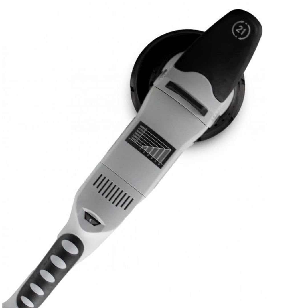 AutoFullCar - Pulidora Orbital Pro FullCarX - Excentricidad 21mm - Potencia 810W - 6 Velocidades Variables - 1000RPM-4800RPM - Base 150mm - Mango Desmontable/Mango Lateral - Cable Longitud 3m
