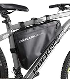 Dreieckige Form: Die schmale Fahrrad-Werkzeugtasche für Dreiecke, die unter dem Oberrohr und gegen die Sitzstrebe angebracht ist, hilft effektiv, den Windwiderstand zu minimieren und Beinschläge während der Fahrt zu vermeiden.