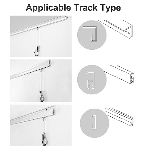 Image of Kiven 1 Pack Picture Rail Hooks and 5.9FT Wire, Picture Rail Hanging System, Superior Design Molding Hooks for Picture Hanging Gallery