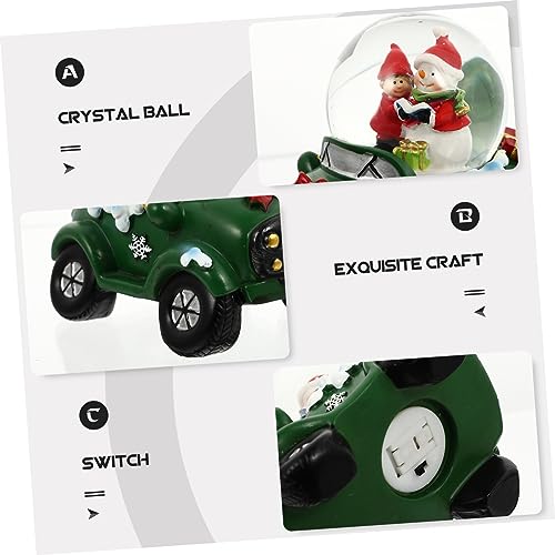 DRESSOOS 1 Peça Bola De Cristal Carro Caminhão Vermelho Globo De Neve Feliz Natal Cena De Neve Decor