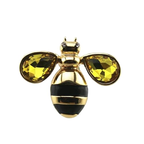 GIMIRO Broche en forme d'abeille - Imitation diamant - Strass - Pour manteau, blazer, robe, mariage, fête, accessoires de mode, small, Métal