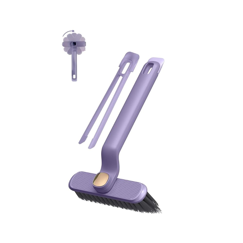 ZAIKRO 360-Degree Rotating Gap Cleaning Brush | Multi-Purpose Crevice Brush for Bathroom, Kitchen Tiles, Window Tracks & Corners | Purple/White