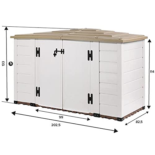 Tuscany Evo v50.19.004 Abri de Jardin, Beige, 212 x 88 x 133 cm