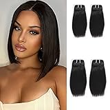10 inch 12 inch short hair bundles 10A Brazilian Straight Virgin Hair 4 Bundles Straight Hair 100% Unprocessed Straight Human Hair