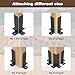 4 Pcs Adjustable Deck Post Anchor Brackets Kit - Fit 1.5x1.5, 2x2, 2x4, 4x4 Posts - Heavy Duty Half Column Black Support Base for Wood Fence Pergola Railing