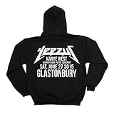 Yeezus Tour Hoodie Glastonbury Black White Gildan - Yeezus Merch - Yeezus Tour (Large, Black)