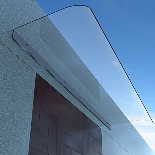 Door Canopy Awning Rain Shelter for Porch Window Canopies for Outdoor Thickness 3.5mm Clear/Semi Frosted Cover, No Brackets, for UV, Rain and Snow Protection (Color : Transparent, Size : 40 * 100cm-F