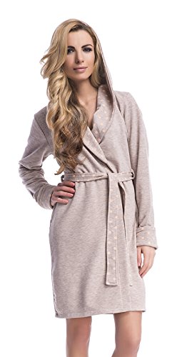 dn-nightwear u0096 Albornoz/bata con capucha para mujer Dark Beige XLn