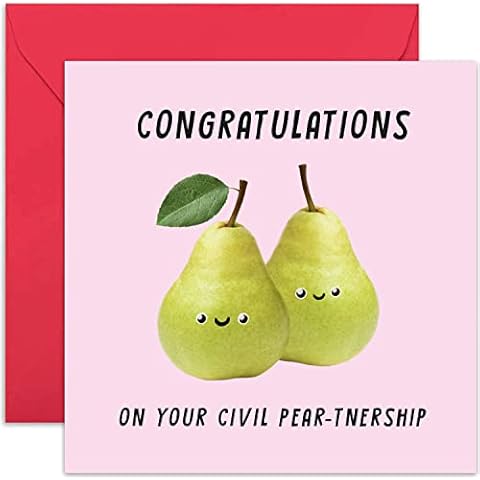 Old English Co. Funny Pear Civil Partnership Card Cover