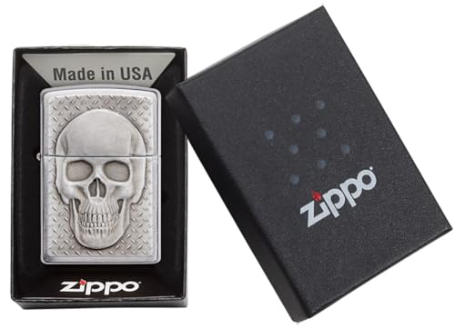 Encendedor Zippo Skull con diseño Chrome miniatura 6