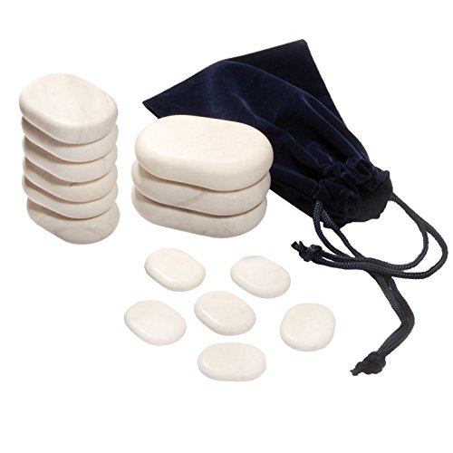 Lot de 15 pierres Cold Stone Basic (15 pierres) en marbre, rafraîchissement et stimulation du métabolisme, complémentaire au massage des pierres chaudes Cover