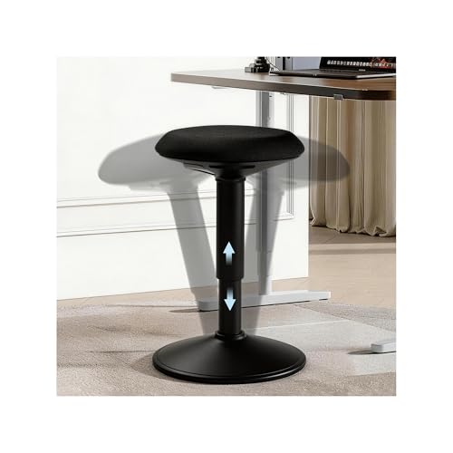 Image of Standing Stool, Adjustable Ergonomic Office Chair Standing Desk Chair Swivel 360 Degree Swivel Computer Active Stools with Memory Foam Seat Cushion Anti-Slip Bottom Pad