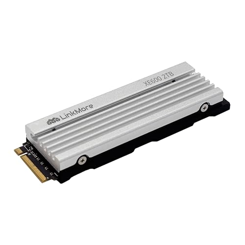 Image of LinkMore XE600 2TB M.2 2280 SSD, PCIe Gen4 NVMe Internal Gaming Solid State Drive with Heatsink, Up to 7200 MB /s, Compatible with PlayStation 5, PS5
