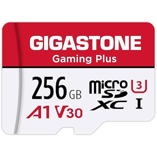 【for Switch 1 Only】 GIGASTONE 256GB Micro SD Card, Gaming Plus, MicroSDXC Memory Card for Nintendo-Switch 1, Steam Deck, 4K Video Recording, UHS-I A1 U3 V30 C10, up to 100MB/s, with Adapter