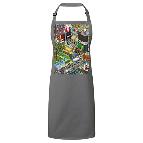 Tablier cuisine gris retro gaming idéal pour vos soirées burgers
