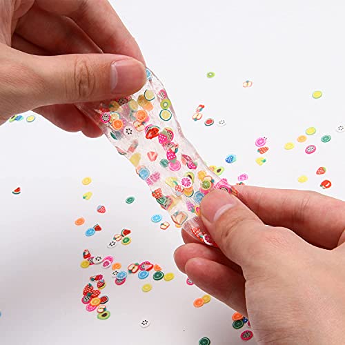 KIMOBER 6000PCS Polymer Fruit Slices,Multicolor Tiny Slime Charms Cute Set for Nail Art DIY Craft,Cellphone Decoration