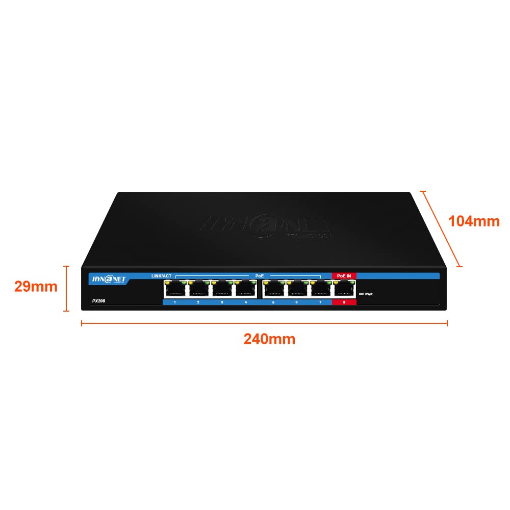 Extender 90W del commutatore di POE del porto di Ethernet di gigabit di PX208 POE 8 in uscita 7port