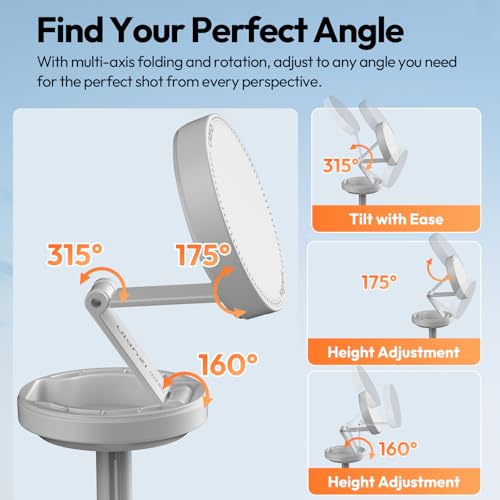 Image of ULANZI Magnetic Phone Tripod 60'' Selfie Stick Auto Open Extendable Stand | Auto Open Tripod, N52 Magnet for Magsafe iPhone Mount, 360 Adjustment Aluminum, Creator Vlog Travel Desk Outdoor Use, White