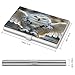 VstaDank Snow Owl Business Card Holder Fashion Aluminum Alloy Flip Cover Credit Card Holder High End Professional Name Cards Case Exquisite Pocket Metal Cards Holder for Work