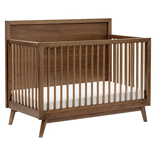 Image of Babyletto Palma 4-in-1 Convertible Crib with Toddler Bed Conversion Kit in Natural Walnut, Greenguard Gold Certified
