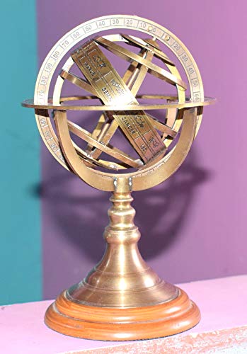 Bola de latón náutico Royal Armillary Sphere antiguo mundo globo base de...